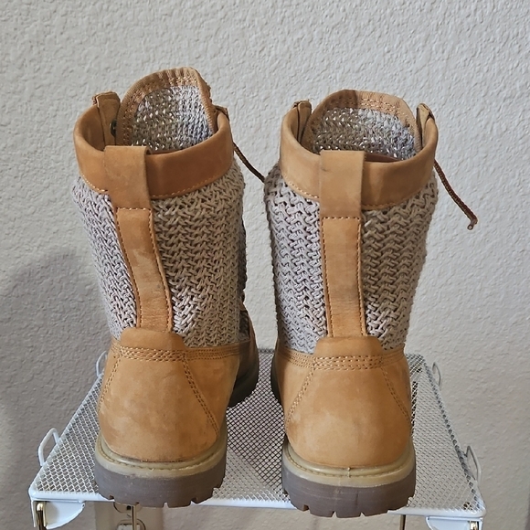 Timberland Womens Brown Lace-Up Combat Boots - Picture 5 of 11